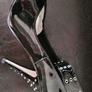 Black studded heels